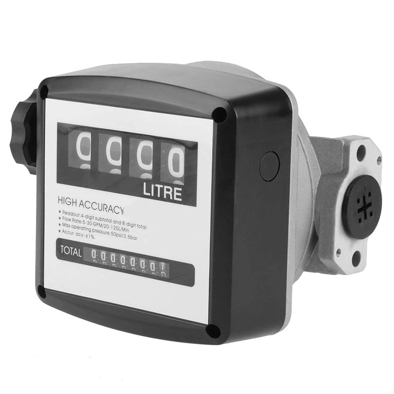 woobles Mechanical Meter, Fuel Meter Fuel Flowmeter, 1 Inch 4 Digital Diesel Fuel Flow Meter Pump Flow Meter 1 Percentage for Gas Oil Fuel Oil Kerosene Measuring Diesel - Image 4